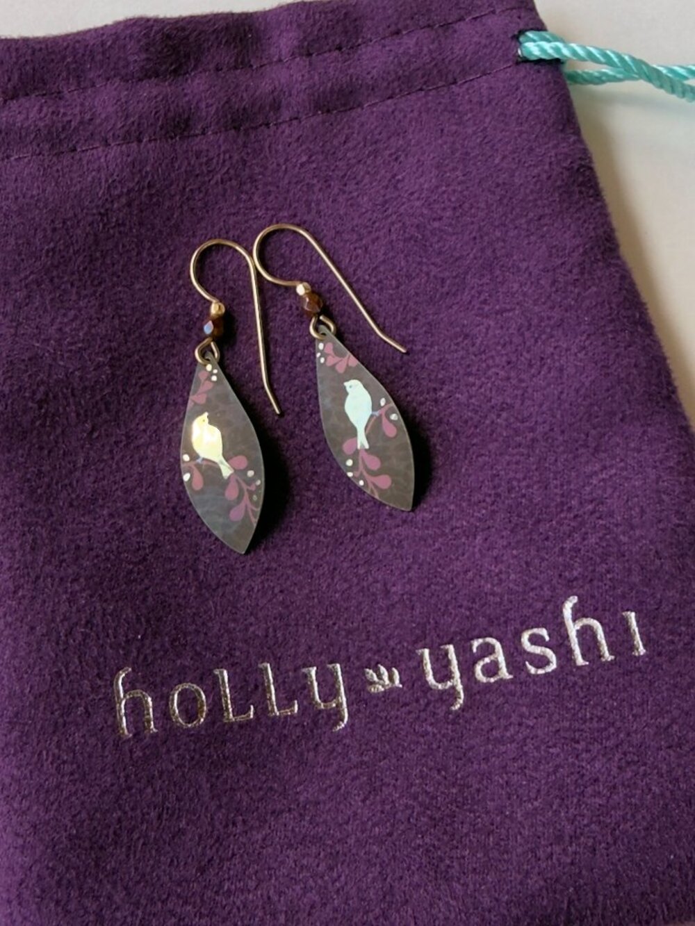 HOLLY YASHI Birds Earrings Deep Purple